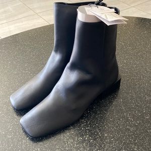 Zara black square toe boots. Size 8.
